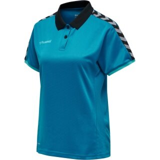 hummel Sport-Polo hmlAUTHENTIC Functional (weicher Jerseystoff) Kurzarm tealblau Damen