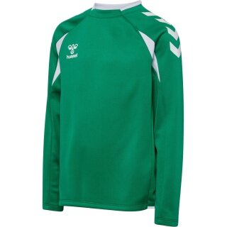 hummel Pullover hmlCORE 2.0 Crew Neck (100% rec. Polyester) grün/weiss Kinder