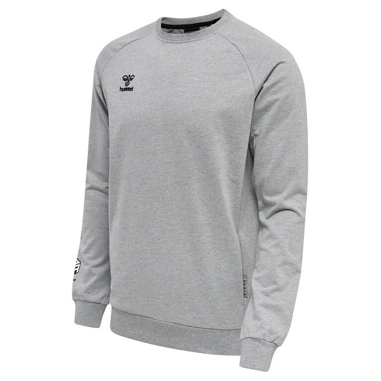 hummel Pullover hmlMOVE Grid Cotton Sweatshirt (Baumwolle) grau Herren