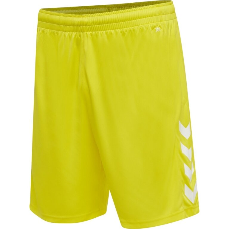 hummel Sporthose hmlCORE XK Poly Shorts (robuster Doppelstrick, ohne Seitentaschen) kurz gelb Herren