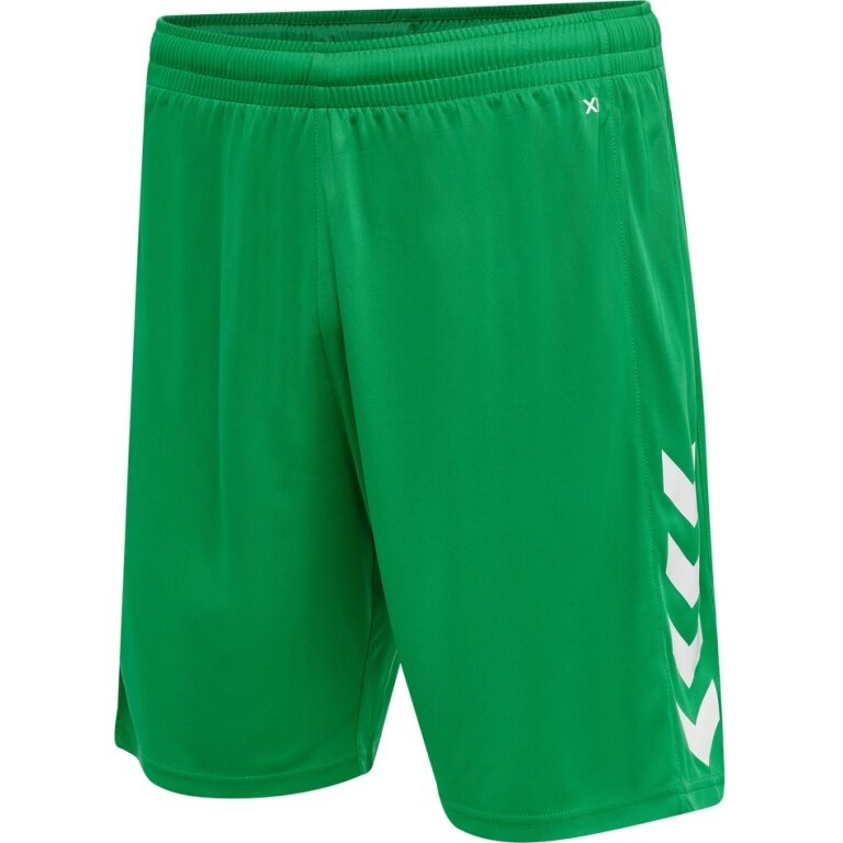 hummel Sporthose hmlCORE XK Poly Shorts (robuster Doppelstrick, ohne Seitentaschen) kurz grün Herren