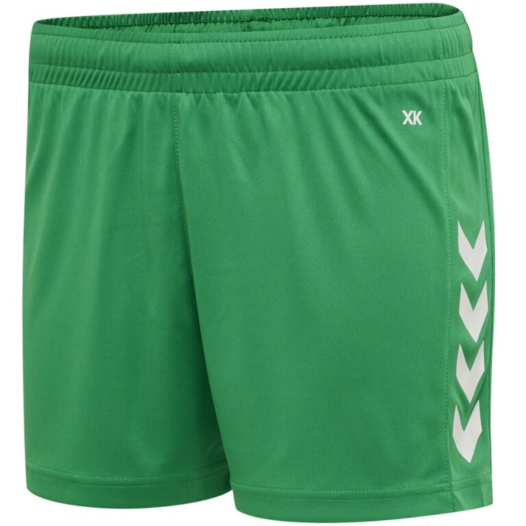 hummel Sporthose hmlCORE XK Poly Shorts (robuster Doppelstrick, ohne Seitentaschen) kurz grün Damen