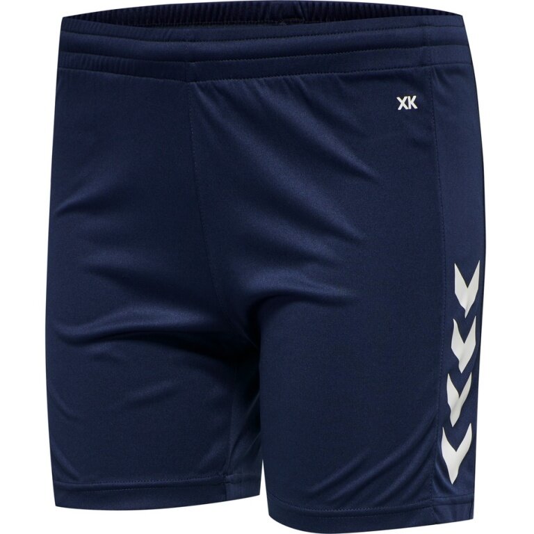 hummel Sporthose hmlCORE XK Poly Shorts (robuster Doppelstrick, ohne Seitentaschen) kurz marineblau Damen