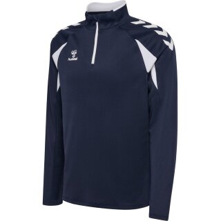 hummel Sport-Langarmshirt hmlCORE 2.0 Half Zip (optimale Bewegungsfreiheit) marineblau/weiss Herren