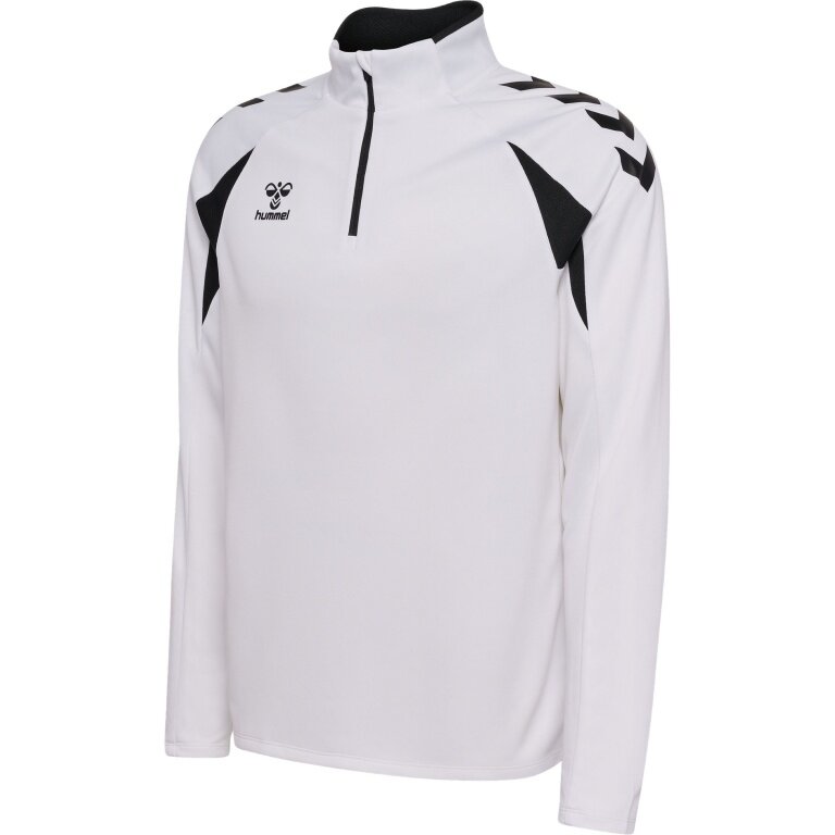 hummel Sport-Langarmshirt hmlCORE 2.0 Half Zip (optimale Bewegungsfreiheit) weiss/schwarz Herren