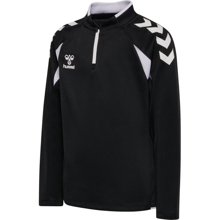 hummel Sport-Langarmshirt hmlCORE 2.0 Half Zip (optimale Bewegungsfreiheit) schwarz/weiss Jungen