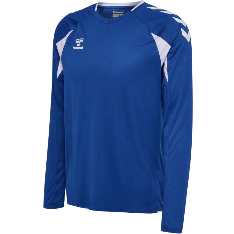 hummel Sport-Langarmshirt hmlCORE 2.0 Jersey (angenehmes Tragegefühl) blau/weiss Herren