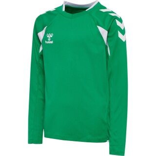 hummel Sport-Langarmshirt hmlCORE 2.0 Jersey (angenehmes Tragegefühl) grün/weiss Jungen