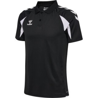 hummel Sport-Polo hmlCORE 2.0 (100% rec. Polyester) schwarz/weiss Herren