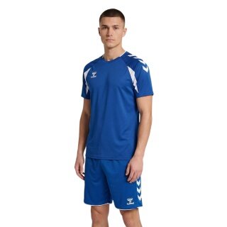 hummel Sport-Shirt hmlCORE 2.0 (rec. Polyester, optimale Bewegungsfreiheit) kurzarm blau/weiss Herren