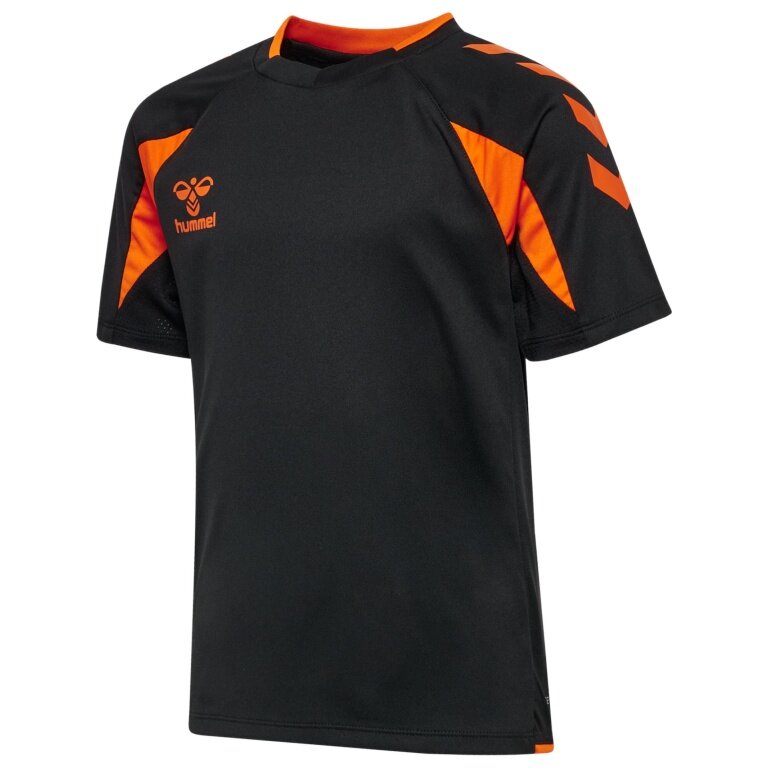 hummel Sport-Shirt hmlCORE 2.0 (rec. Polyester, optimale Bewegungsfreiheit) kurzarm schwarz/orange Jungen