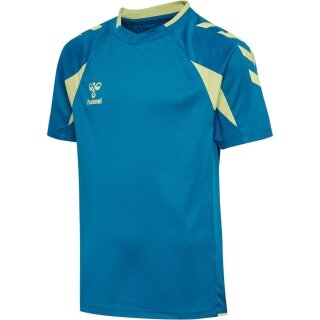 hummel Sport-Shirt hmlCORE 2.0 (rec. Polyester, optimale Bewegungsfreiheit) kurzarm blau/limegrün Jungen
