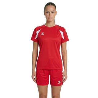 hummel Sport-Shirt hmlCORE 2.0 (rec. Polyester, optimale Bewegungsfreiheit) rot/weiss Damen