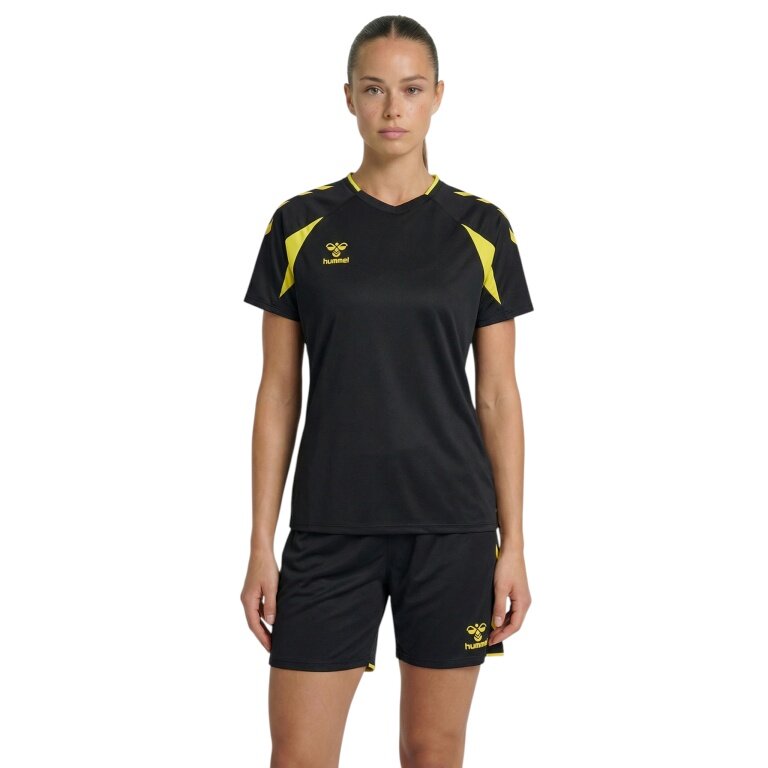 hummel Sport-Shirt hmlCORE 2.0 (rec. Polyester, optimale Bewegungsfreiheit) schwarz/gelb Damen