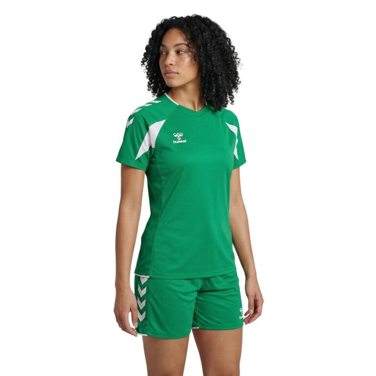 hummel Sport-Shirt hmlCORE 2.0 (rec. Polyester, optimale Bewegungsfreiheit) kurzarm grün/weiss Damen