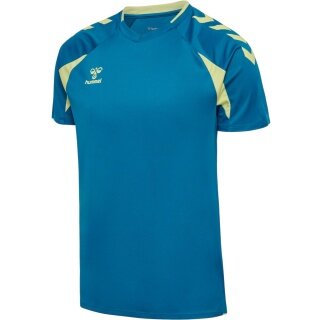 hummel Sport-Shirt hmlCORE 2.0 (rec. Polyester, optimale Bewegungsfreiheit) kurzarm blau/limegrün Herren