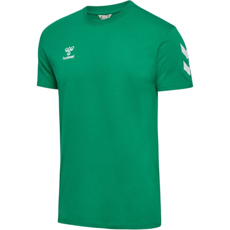 hummel Sport-Tshirt hmlGO 2.0 Chevron (Baumwolle) grün Herren