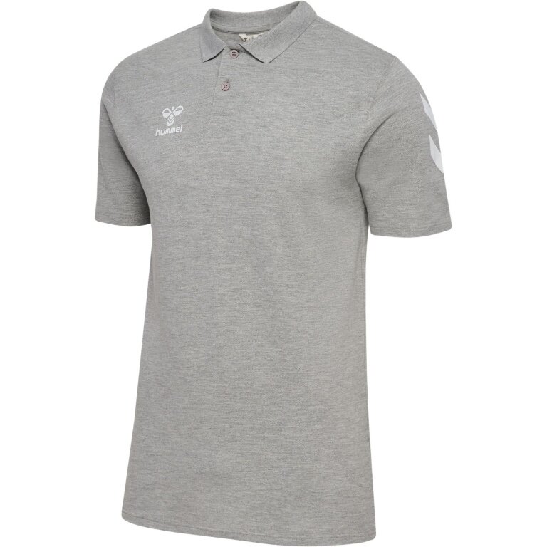 hummel Sport/Freizeit-Polo hmlGO Chevron (100% Baumwolle) grau Herren