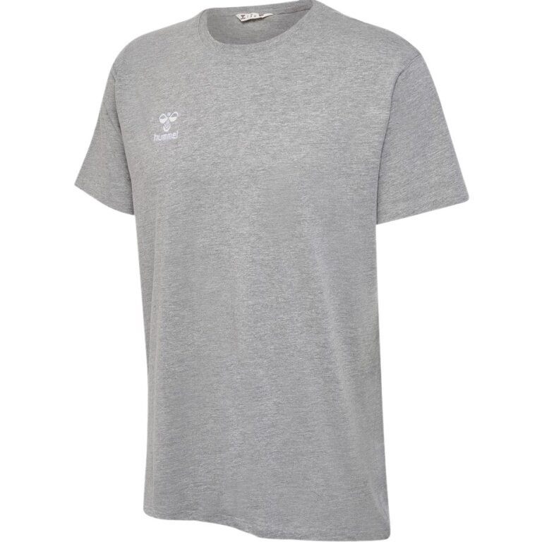 hummel Sport/Freizeit-Tshirt hmlGO 2.0 (Bio-Baumwolle, klassisch Design) Kurzarm grau Herren