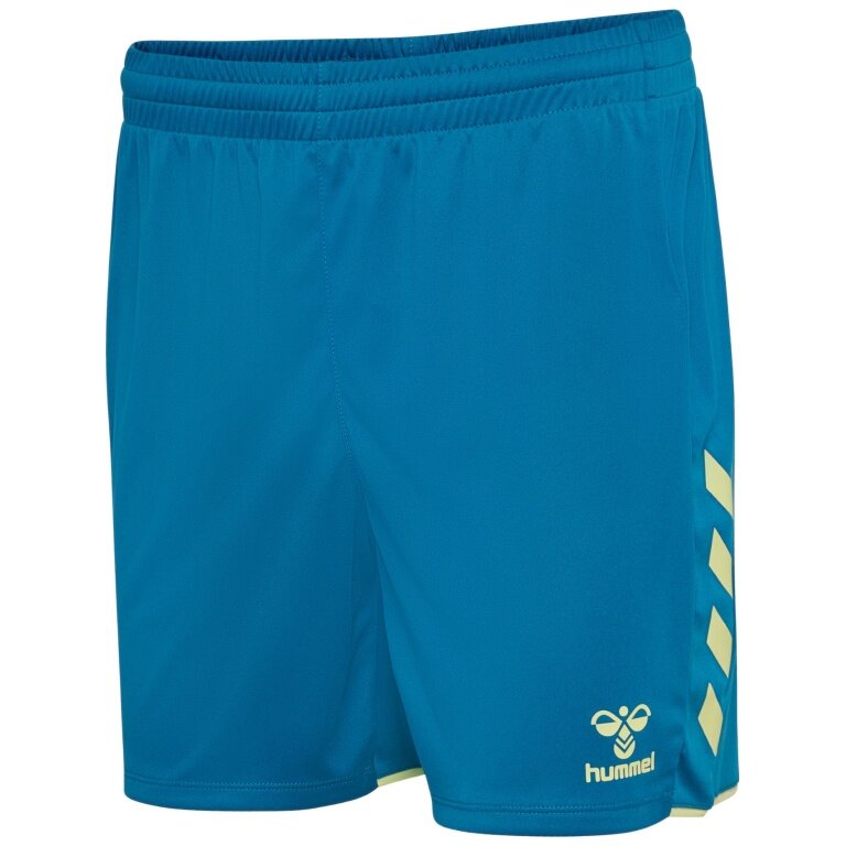 hummel Sporthose hmlCORE 2.0 Shorts (angenehmes Tragegefühl) kurz blau/limegrün Damen
