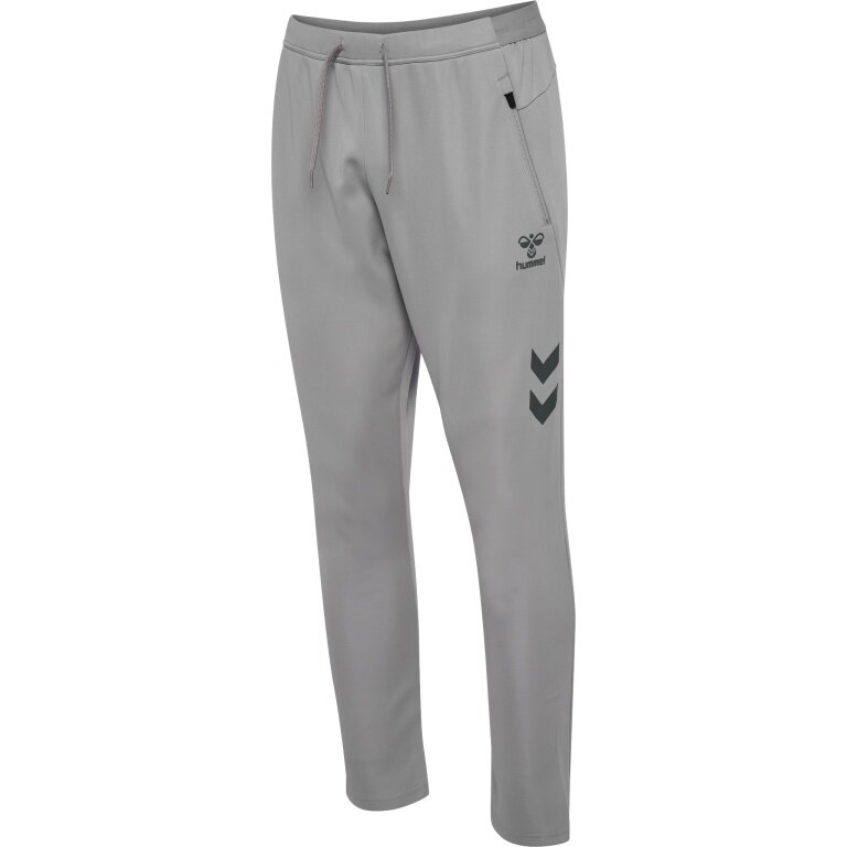 hummel Trainingshose hmlCIMA 2.0 Pants (rec. Polyester, mit Reißverschlusstaschen) lang grau Herren
