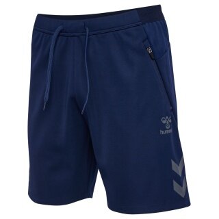 hummel Trainingshose hmlCIMA 2.0 Shorts (rec. Polyester, mit Reißverschlusstaschen) kurz marineblau Herren