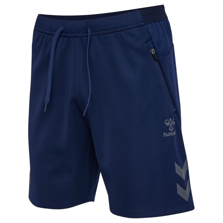 hummel Trainingshose hmlCIMA 2.0 Shorts (rec. Polyester, mit Reißverschlusstaschen) kurz marineblau Herren