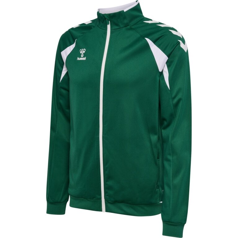 hummel Trainingsjacke hmlCORE 2.0 Track Zip (100% rec. Polyester) dunkelgrün/weiss Herren