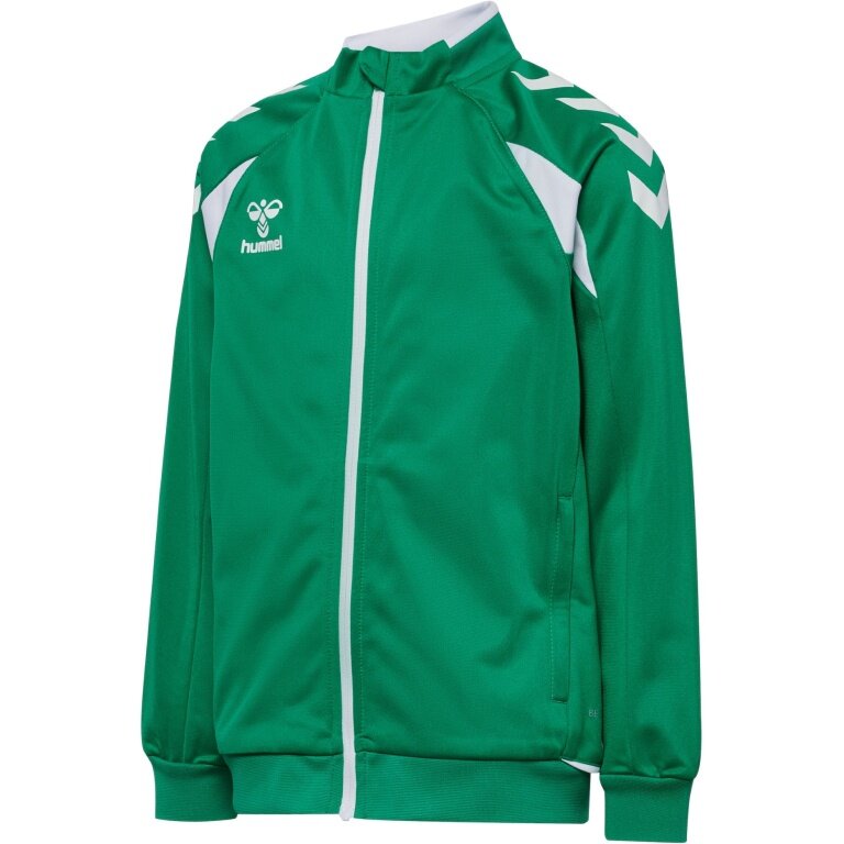 hummel Trainingsjacke hmlCORE 2.0 Track Zip (100% rec. Polyester) grün/weiss Jungen