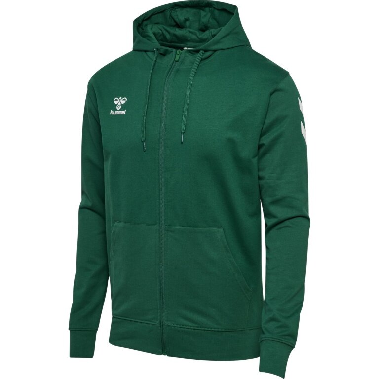 hummel Trainingsjacke hmlGO 2.0 Chevron Full-Zip Hoodie (Baumwolle, mit Kapuze) dunkelgrün Herren