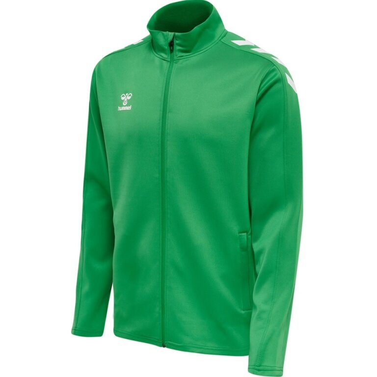 hummel Sport-Trainingsjacke hmlCORE XK Poly Zip Sweat (Polyester-Sweatstoff, Front-Reißverschluss) grün Herren