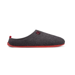 nanga Hausschuhe Pantoffel Wool Slipper - 100% Schurwolle - grau/rot (Größe 36-40)