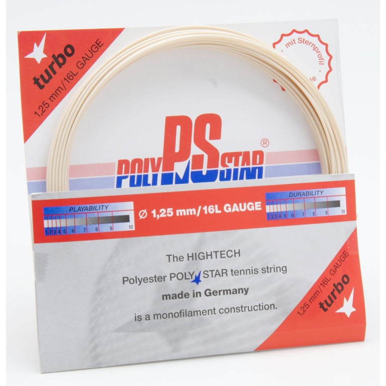 Besaitung mit Tennissaite Polystar Turbo natur