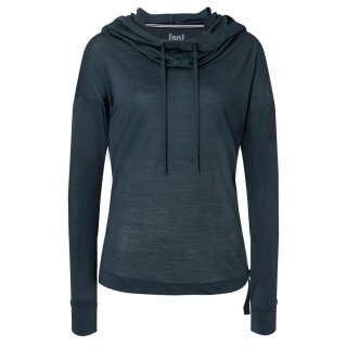 super natural Kapuzenpullover Funnel Hoodie (Merinowolle) dunkelblau Damen