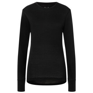 super natural Unterwäsche Langarmshirt Tundra 175 - Merinowolle - schwarz Damen