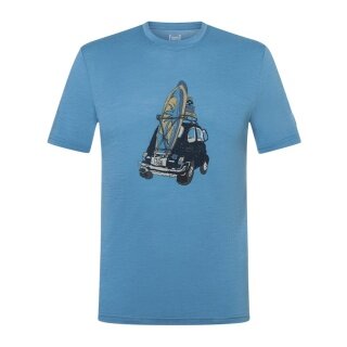 super natural Freizeit-Tshirt Carsurf Tee (Merino-Mix) blau Herren