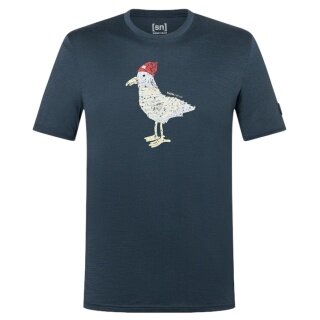 super natural Freizeit-Tshirt Johnny Tee (Merino-Mix) dunkelblau Herren
