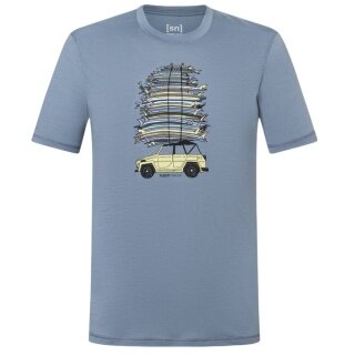 super natural Freizeit-Tshirt Surf Trip Tee - stonegrau/blau Herren