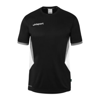uhlsport Sport-Shirt Equipe 29 (100% Polyester) kurzarm schwarz/weiss/grau Herren