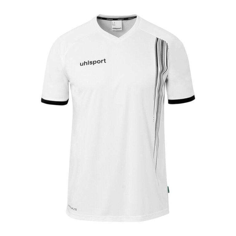 uhlsport Sport-Shirt Impulse (100% Polyester) kurzarm weiss/schwarz Herren
