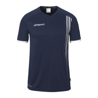 uhlsport Sport-Shirt Impulse (100% Polyester) kurzarm navyblau/weiss Herren