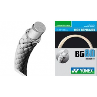 Besaitung mit Badmintonsaite Yonex BG80 weiss